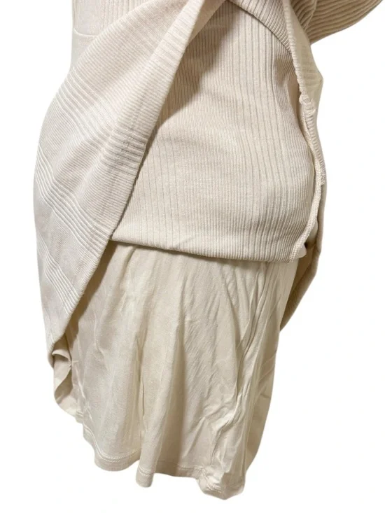NWT Maeve by Anthropologie Strong Shoulder Ribbed Sweater Dress Ivory Size XXS - Picture 8 of 10
